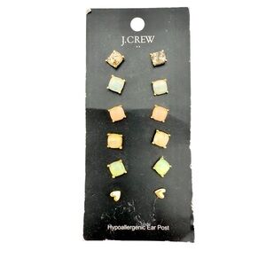 J. Crew Set of 6 Pairs of Geometric Stud Earrings